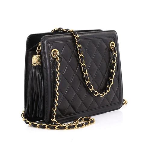 chanel vintage quilted leather tassel evening bag|vintage chanel bag.